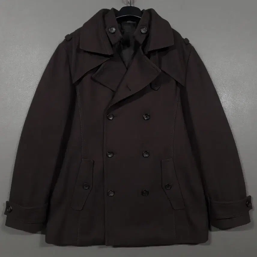 [BUNJANG] Wooyoungmi Classic Double Button Pea Coat / 국내 105) 우영미 클래식 더블 버튼 피코트 울 모 하프 코트 브라운