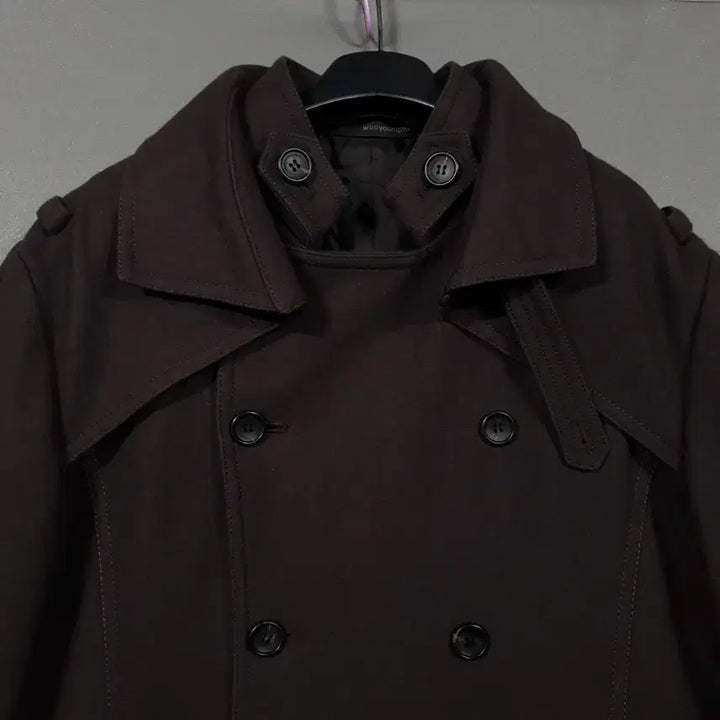 [BUNJANG] Wooyoungmi Classic Double Button Pea Coat / 국내 105) 우영미 클래식 더블 버튼 피코트 울 모 하프 코트 브라운