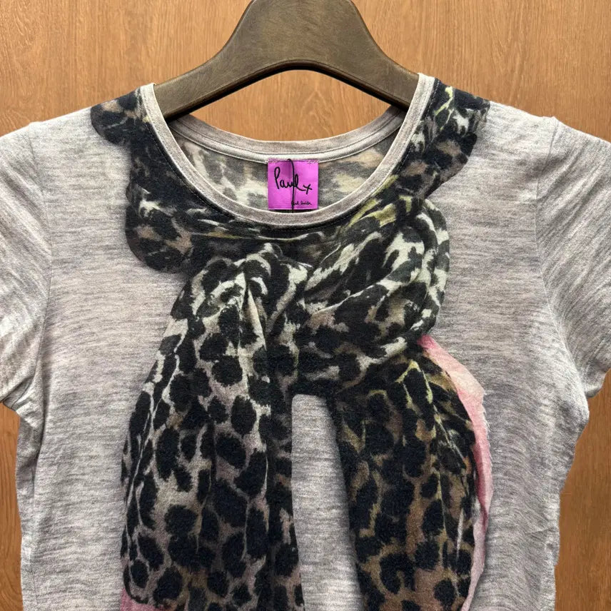 [SOLD OUT] 폴스미스 폴 레오파드 스카프 프린트 반팔 티셔츠 그래픽 프린팅 그레이