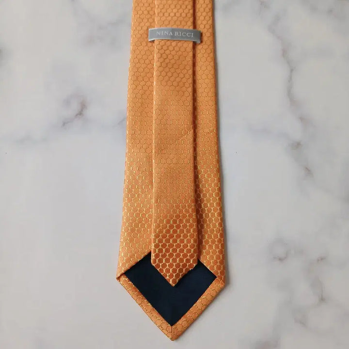 [SOLD OUT] 니나리치 실크 오렌지 패턴 넥타이 8.6cm A+등급 E732
