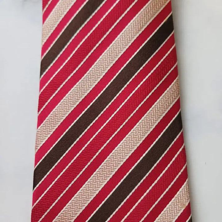 [BUNJANG] Nina Ricci Silk Red Stripe Tie / 니나리치 실크 레드 스트라이프 넥타이 9.5cm A+등급 E733