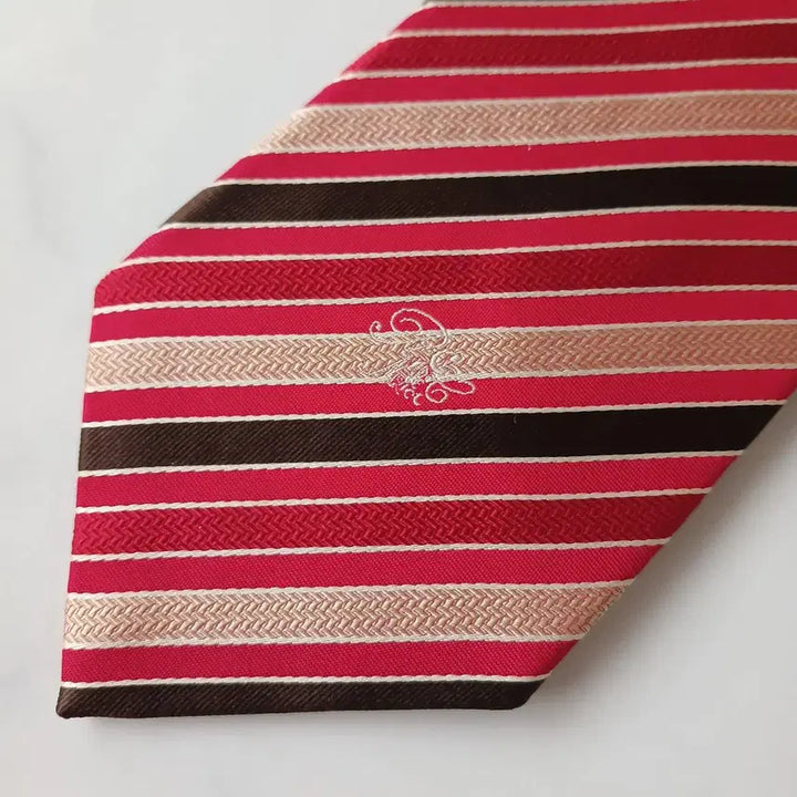 [BUNJANG] Nina Ricci Silk Red Stripe Tie / 니나리치 실크 레드 스트라이프 넥타이 9.5cm A+등급 E733