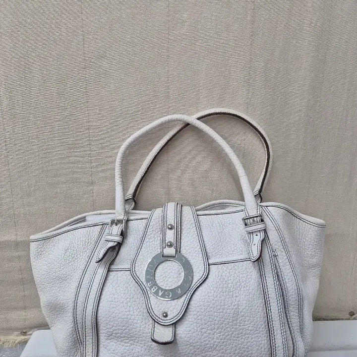 [BUNJANG] Dolce &amp; Gabbana White Leather Big Tote Bag / 돌체앤가바나  화이트가죽 빅 토트백