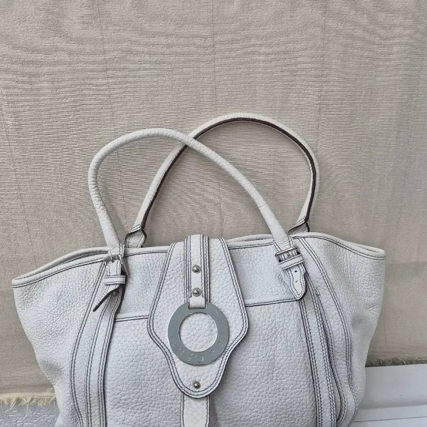 [BUNJANG] Dolce &amp; Gabbana White Leather Big Tote Bag / 돌체앤가바나  화이트가죽 빅 토트백