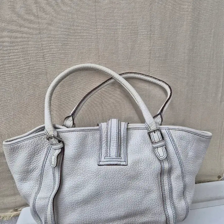 [BUNJANG] Dolce &amp; Gabbana White Leather Big Tote Bag / 돌체앤가바나  화이트가죽 빅 토트백