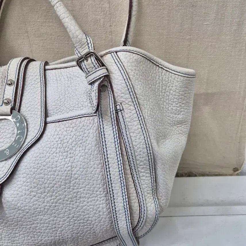 [BUNJANG] Dolce &amp; Gabbana White Leather Big Tote Bag / 돌체앤가바나  화이트가죽 빅 토트백