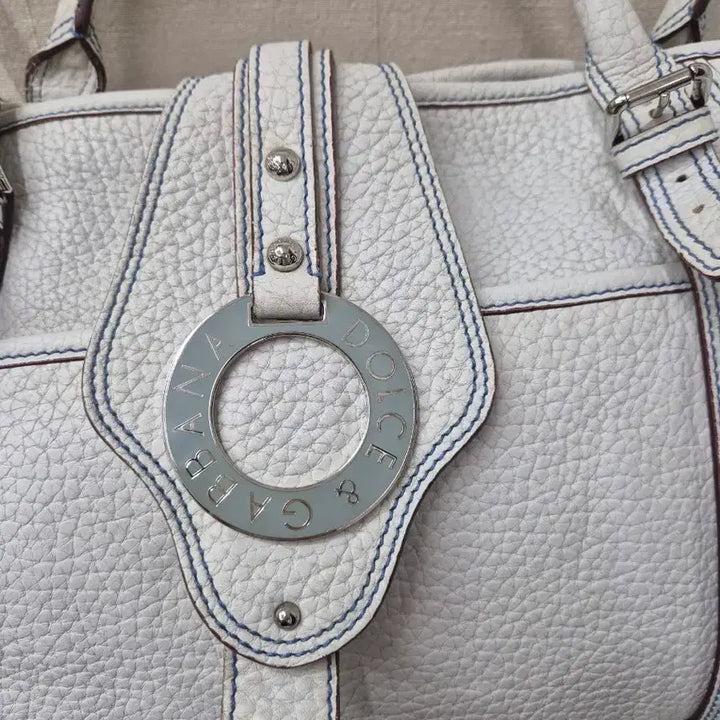 [BUNJANG] Dolce &amp; Gabbana White Leather Big Tote Bag / 돌체앤가바나  화이트가죽 빅 토트백