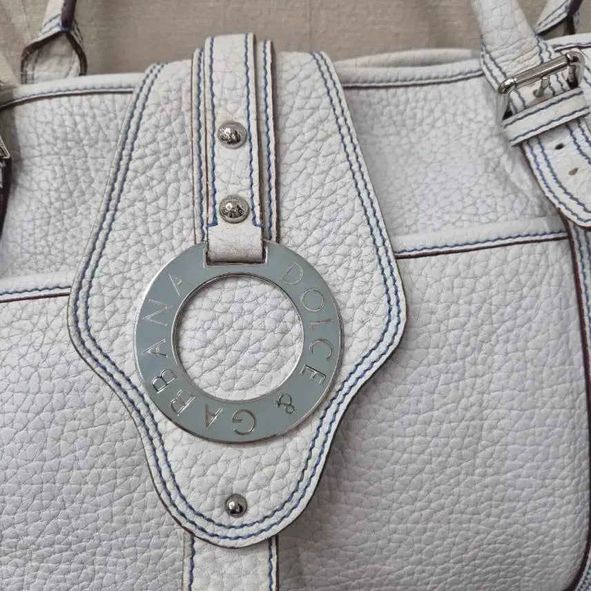 [BUNJANG] Dolce &amp; Gabbana White Leather Big Tote Bag / 돌체앤가바나  화이트가죽 빅 토트백