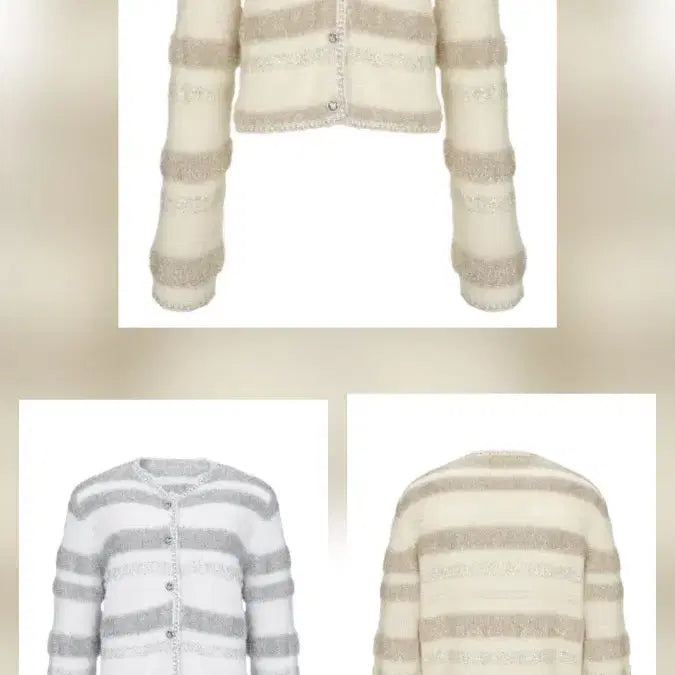 [SOLD OUT] 러브민 뮤즈 글리터 호리젠탈 가디건 1사이즈 샴페인루미에르