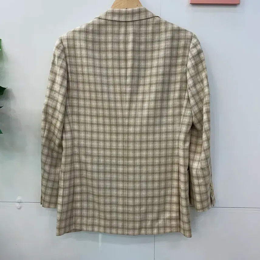 [BUNJANG] Ring Jacket Lanamere Wool Silk Linen Blend Check Jacket / 링자켓 란스미어 모 실크 린넨 혼방 체크자켓 95