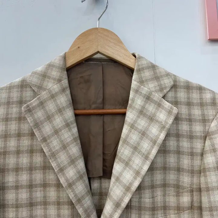 [BUNJANG] Ring Jacket Lanamere Wool Silk Linen Blend Check Jacket / 링자켓 란스미어 모 실크 린넨 혼방 체크자켓 95