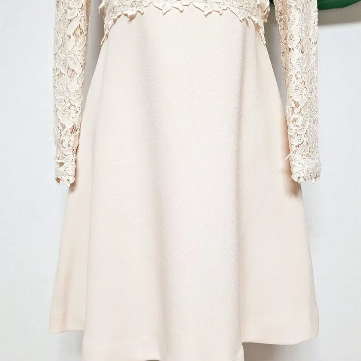 [BUNJANG] Line Embroidered Lace Mini Dress Cream Ivory / 라인 우아한 자수레이스 미니원피스 55 크림아이보리