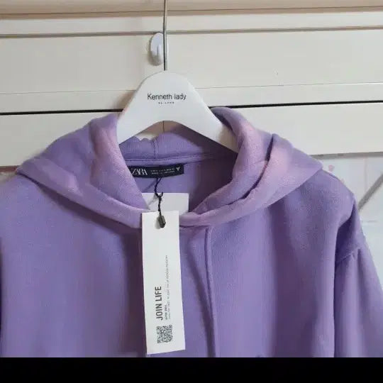 [BUNJANG] ZARA Purple Crop Hoodie / 자라 퍼플 크롭 후드티/55-76 새상품