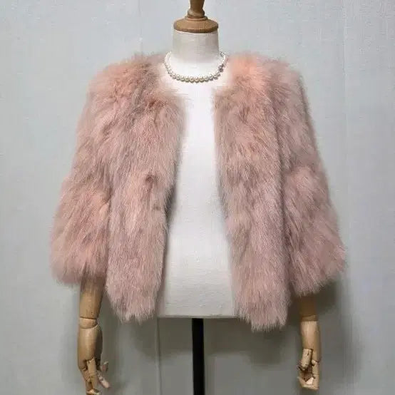 [BUNJANG] Pink Faux Fur Jacket / 핑크 페이크퍼 자켓