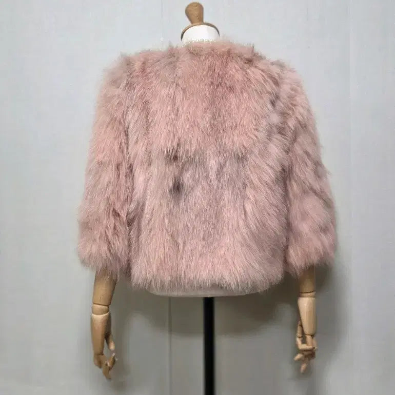 [BUNJANG] Pink Faux Fur Jacket / 핑크 페이크퍼 자켓