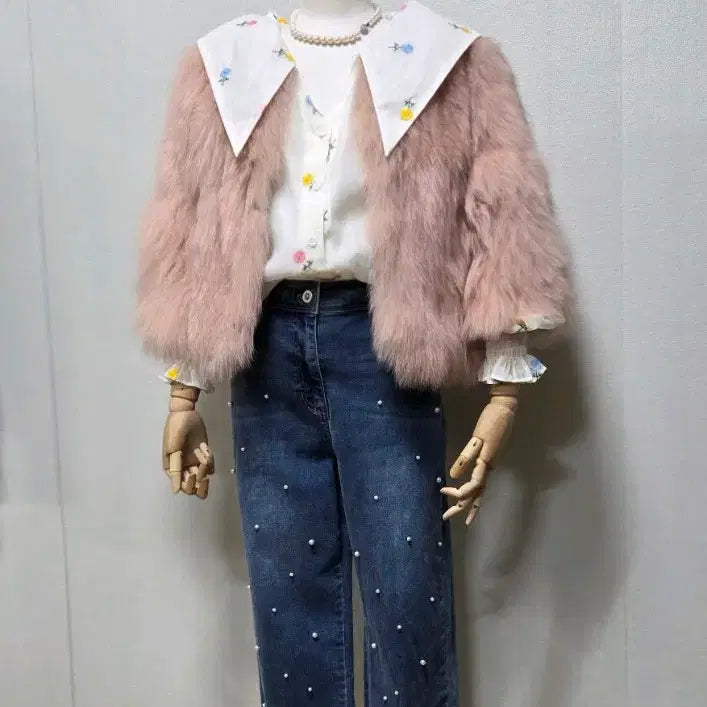 [BUNJANG] Pink Faux Fur Jacket / 핑크 페이크퍼 자켓