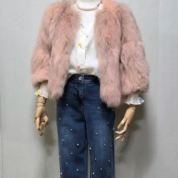 [BUNJANG] Pink Faux Fur Jacket / 핑크 페이크퍼 자켓