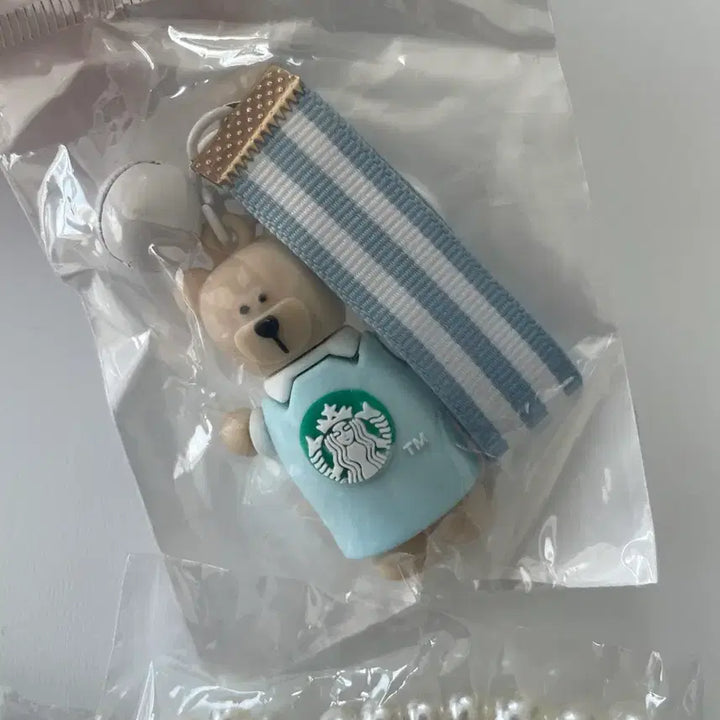 [BUNJANG] Starbucks Bearista &amp; Pearl Ribbon Keyring Set / 스타벅스 베어리스타 키링 + 진주 리본키링2 (새제품)