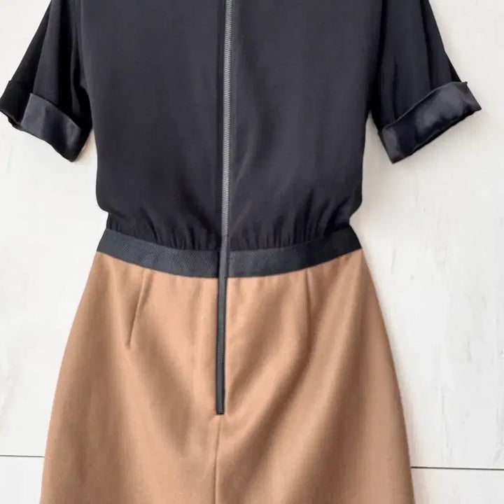 [BUNJANG] The Kooples Two-Tone Wool Dress (Size 40) / 새상품 The Kooples 블랙&amp;베이지 투톤 원피스40(55-66사이즈