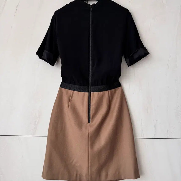 [BUNJANG] The Kooples Two-Tone Wool Dress (Size 40) / 새상품 The Kooples 블랙&amp;베이지 투톤 원피스40(55-66사이즈