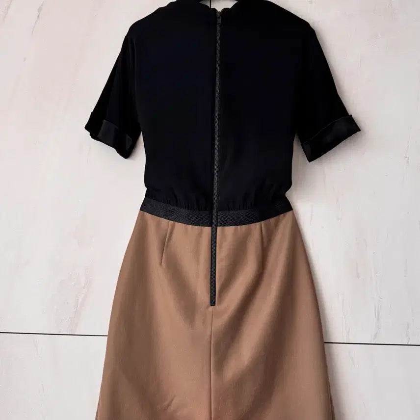 [BUNJANG] The Kooples Two-Tone Wool Dress (Size 40) / 새상품 The Kooples 블랙&amp;베이지 투톤 원피스40(55-66사이즈