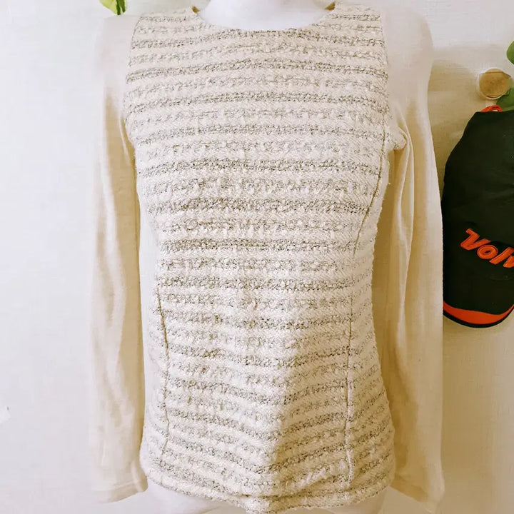 [BUNJANG] On&amp;On Tweed Pullover Knit Beige / 온앤온 배색트위드 풀오버니트 55 베이지