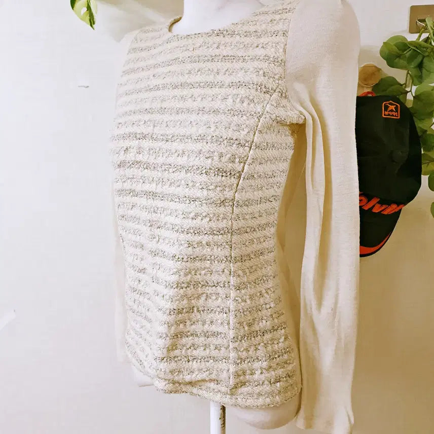 [BUNJANG] On&amp;On Tweed Pullover Knit Beige / 온앤온 배색트위드 풀오버니트 55 베이지