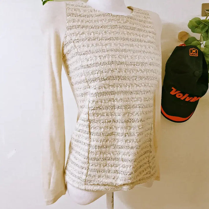 [BUNJANG] On&amp;On Tweed Pullover Knit Beige / 온앤온 배색트위드 풀오버니트 55 베이지