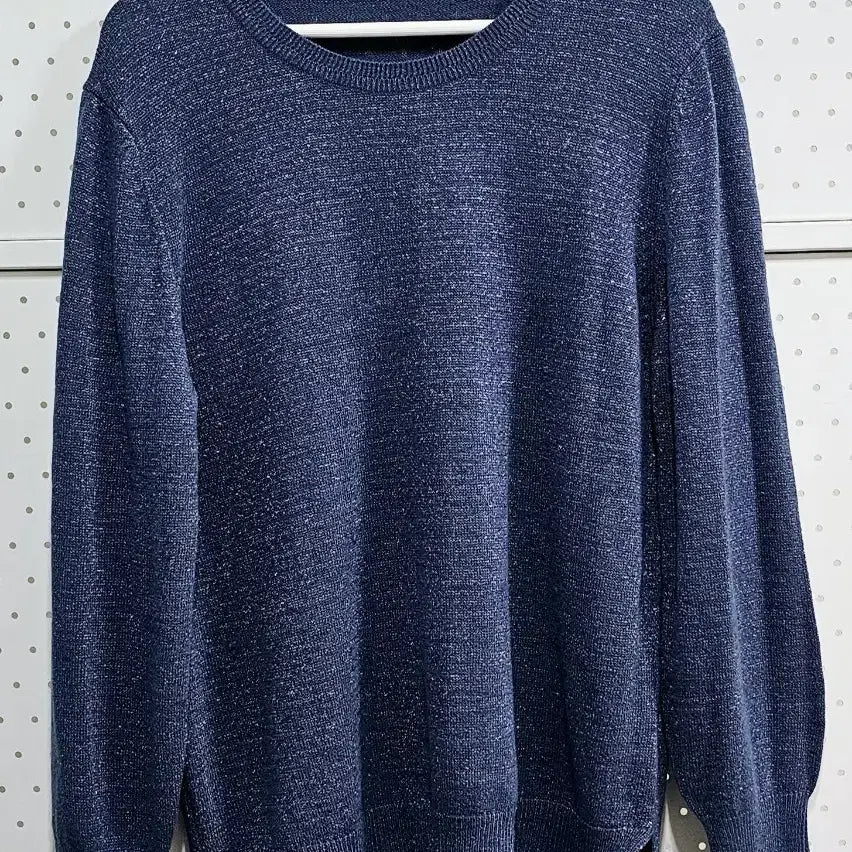 [BUNJANG] Unbranded Metallic Long Knit Sweater / 라운드넥 언발 롱니트 메탈사 반짝이 니트