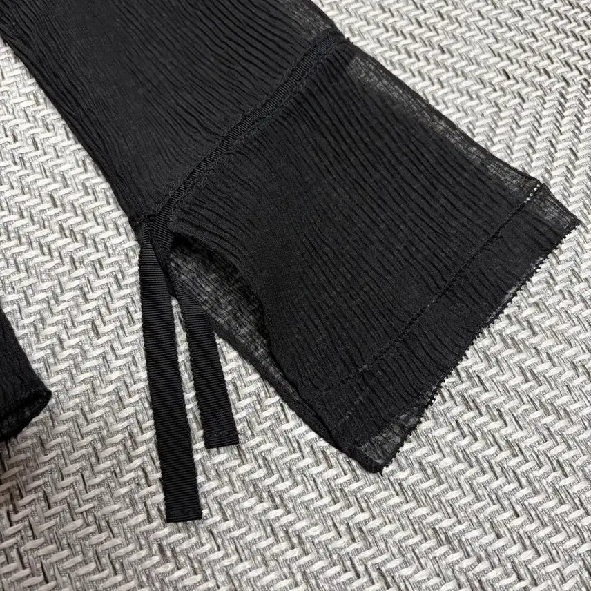 [BUNJANG] F Black See-through Blouse / (F)타임 블랙 시스루 블라우스