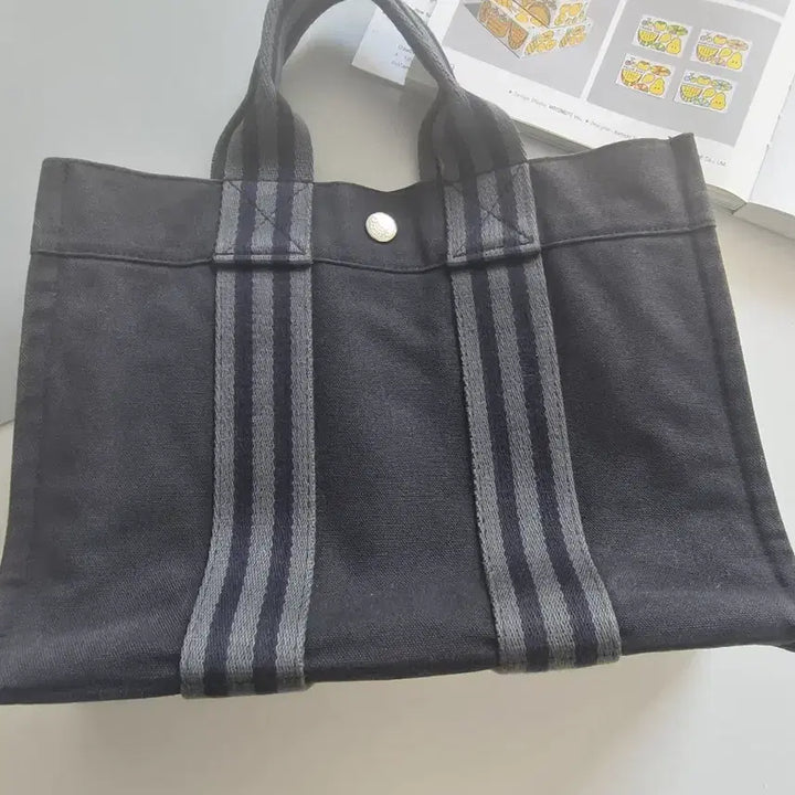 [BUNJANG] Hermes Fruit PM Navy Canvas Tote Bag / 에르메스 후루토 PM 네이비 캔버스 토트 정품