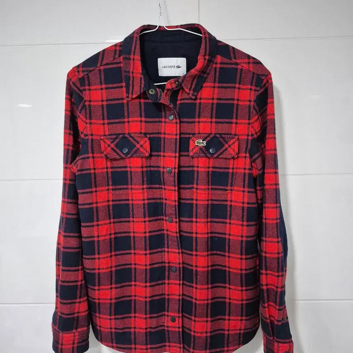 [BUNJANG] Lacoste Red Check Shirt / 라코스테 레드 체크 남방 셔츠95
