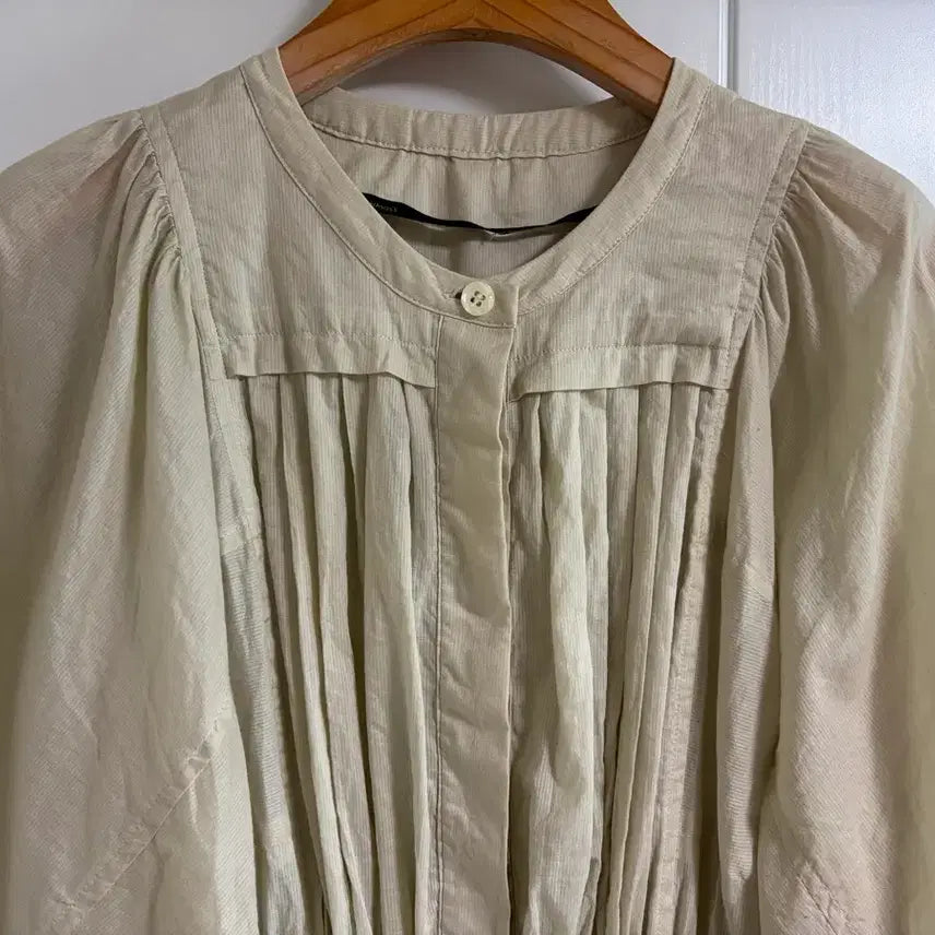 [BUNJANG] Vintage Beige Cotton Midi Dress / (일본 수입 빈티지)원피스 베이지 기본 면100 노카라 미디 하프