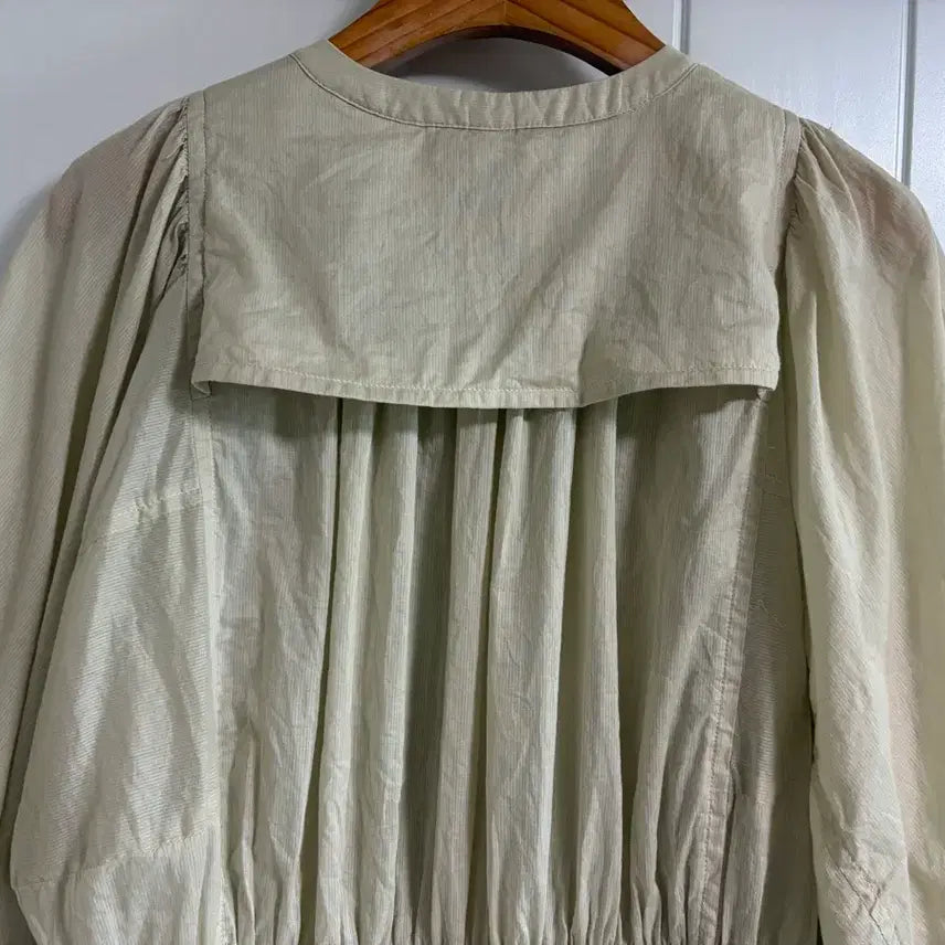 [BUNJANG] Vintage Beige Cotton Midi Dress / (일본 수입 빈티지)원피스 베이지 기본 면100 노카라 미디 하프