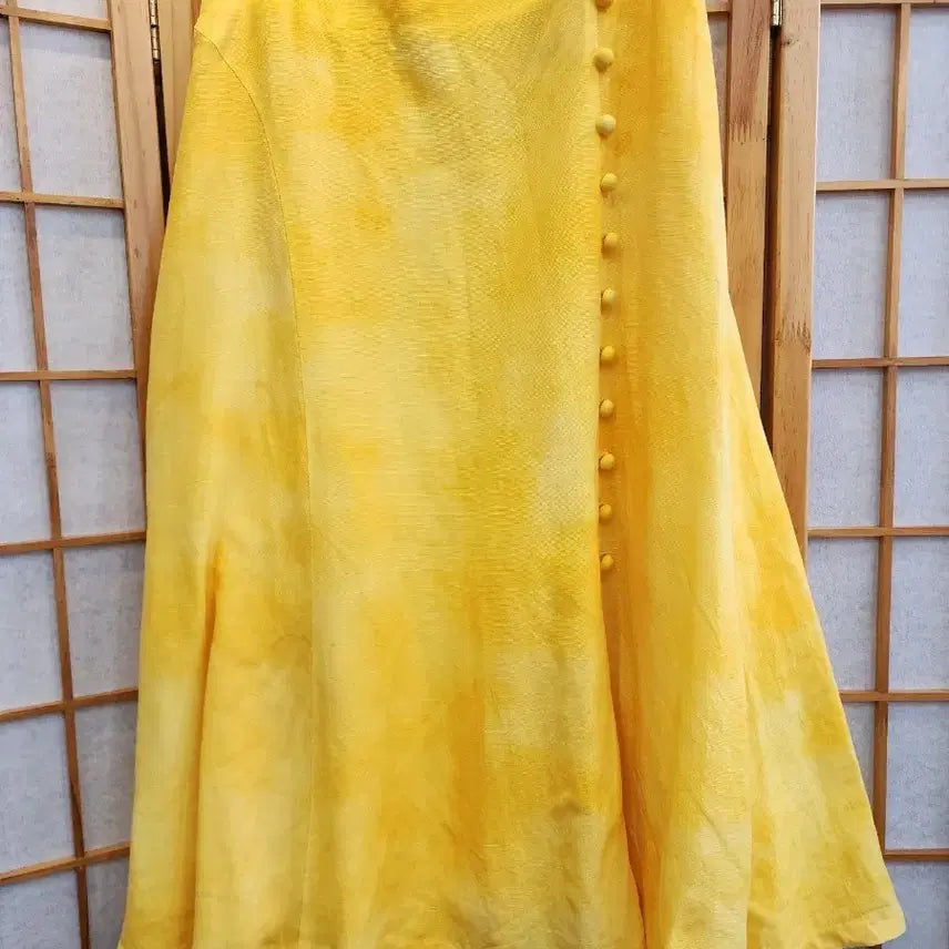 [BUNJANG] It MICHAA Yellow Linen Blend Long Skirt / 잇미샤 옐로우 마혼방 롱 스커트 M