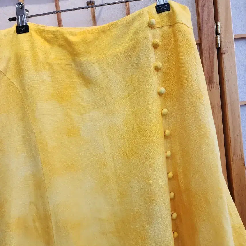 [BUNJANG] It MICHAA Yellow Linen Blend Long Skirt / 잇미샤 옐로우 마혼방 롱 스커트 M