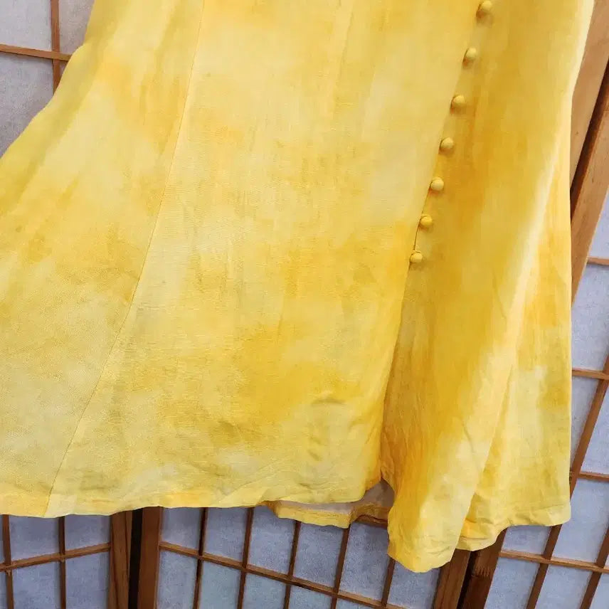 [BUNJANG] It MICHAA Yellow Linen Blend Long Skirt / 잇미샤 옐로우 마혼방 롱 스커트 M