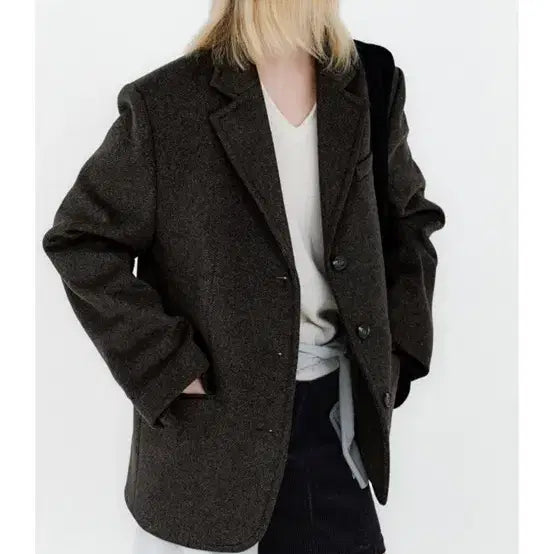 [BUNJANG] Atelier Nain Herringbone Brown Jacket / Atelier Nain 헤링본 브라운 자켓 아틀리에나인 겨울자켓 1회착용
