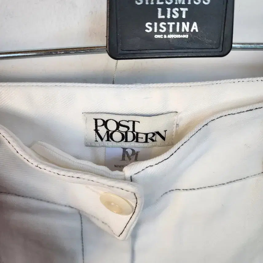 [BUNJANG] POST MODERN White Stitch Denim Pants / POST MODERN 화이트 스티치 데님 팬츠