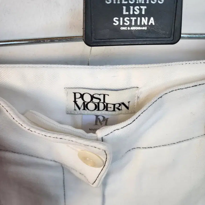 [BUNJANG] POST MODERN White Stitch Denim Pants / POST MODERN 화이트 스티치 데님 팬츠