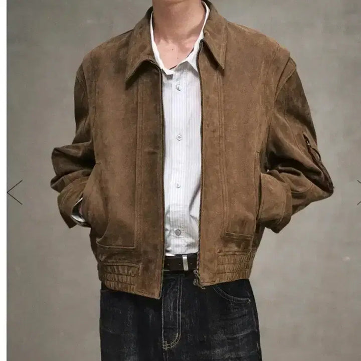 [BUNJANG] Elmood Tobacco Suede Jumper / 엘무드 토바코 스웨이드 체스트넛 48