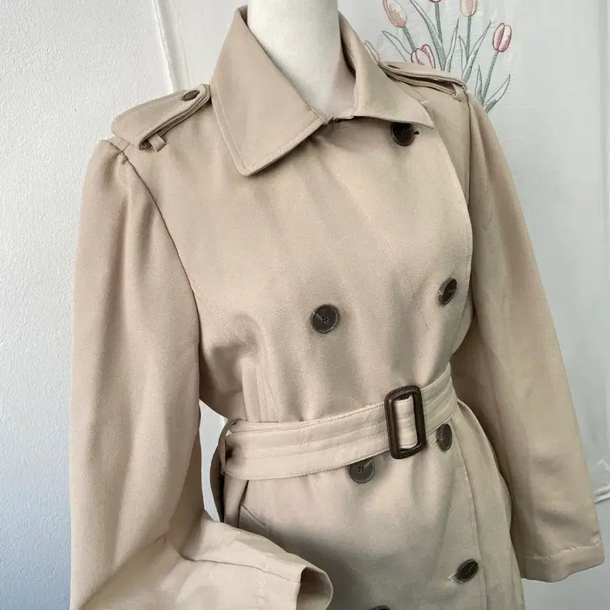 [BUNJANG] Jenny &amp; Alice Beige Belted Trench Coat / 제니앤앨리스 베이지 벨트 트렌치코트