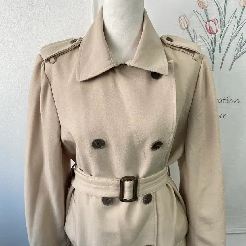 [BUNJANG] Jenny &amp; Alice Beige Belted Trench Coat / 제니앤앨리스 베이지 벨트 트렌치코트
