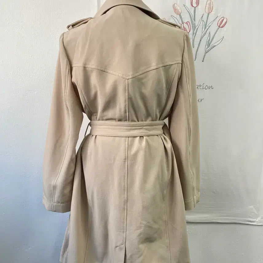 [BUNJANG] Jenny &amp; Alice Beige Belted Trench Coat / 제니앤앨리스 베이지 벨트 트렌치코트