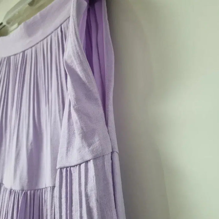 [BUNJANG] Lavender Pleated Long Skirt (Zipper Defect) / 라벤더 플리츠 롱 스커트(옆지퍼고장입니다)