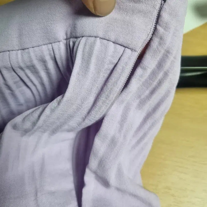 [BUNJANG] Lavender Pleated Long Skirt (Zipper Defect) / 라벤더 플리츠 롱 스커트(옆지퍼고장입니다)