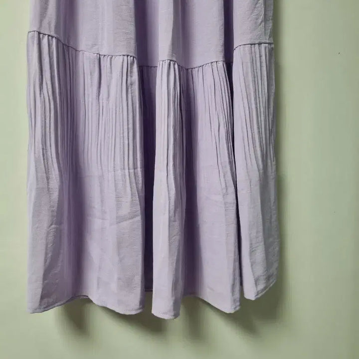[BUNJANG] Lavender Pleated Long Skirt (Zipper Defect) / 라벤더 플리츠 롱 스커트(옆지퍼고장입니다)