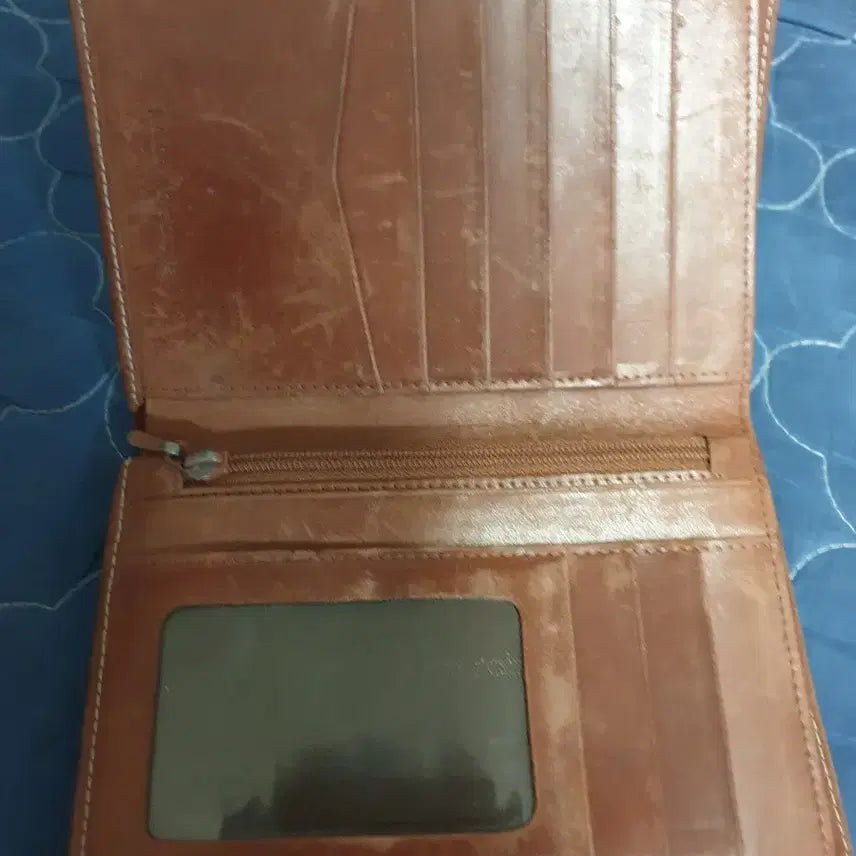 [BUNJANG] Paco Rabanne Paris Leather Card Long Wallet / (빈티지) 파코라반 파리 소가죽 에이징 카드 장지갑 브라운