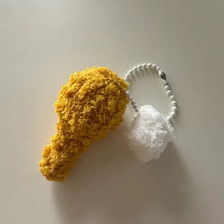 [BUNJANG] Fried Chicken Leg Crochet Keyring / 후라이드 닭다리 치킨 뜨개 키링