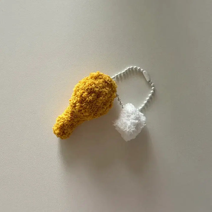 [BUNJANG] Fried Chicken Leg Crochet Keyring / 후라이드 닭다리 치킨 뜨개 키링